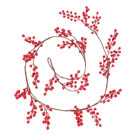 Long Garland with Red Berries and Snow