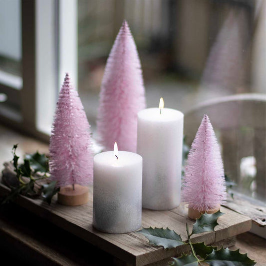 Deco Christmas tree 15cm soft pink