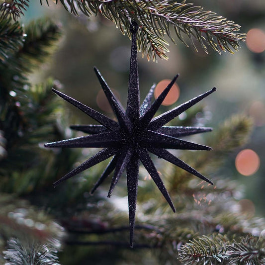 Black Christmas ornament geometric Star