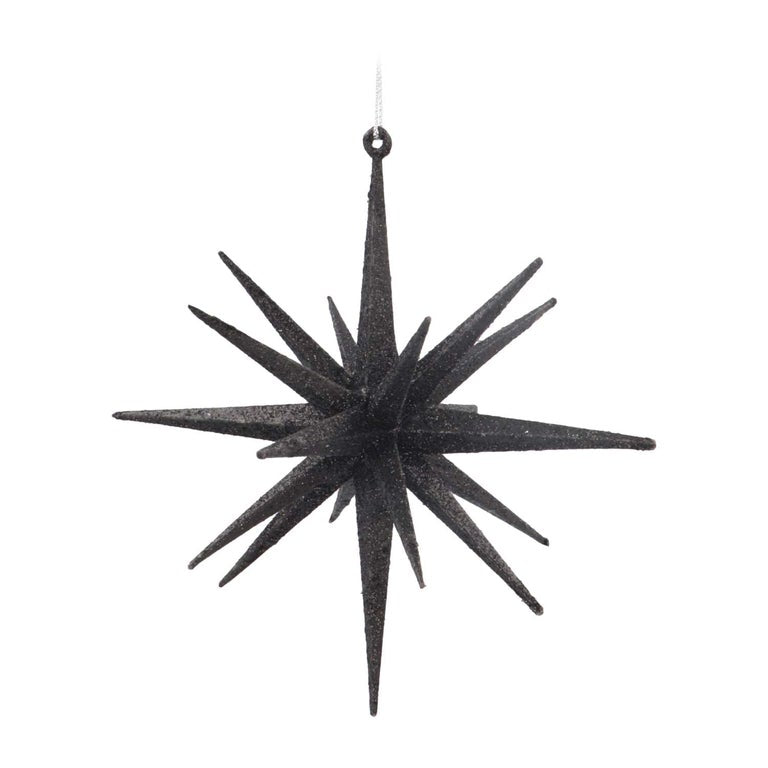 Black Christmas ornament geometric Star