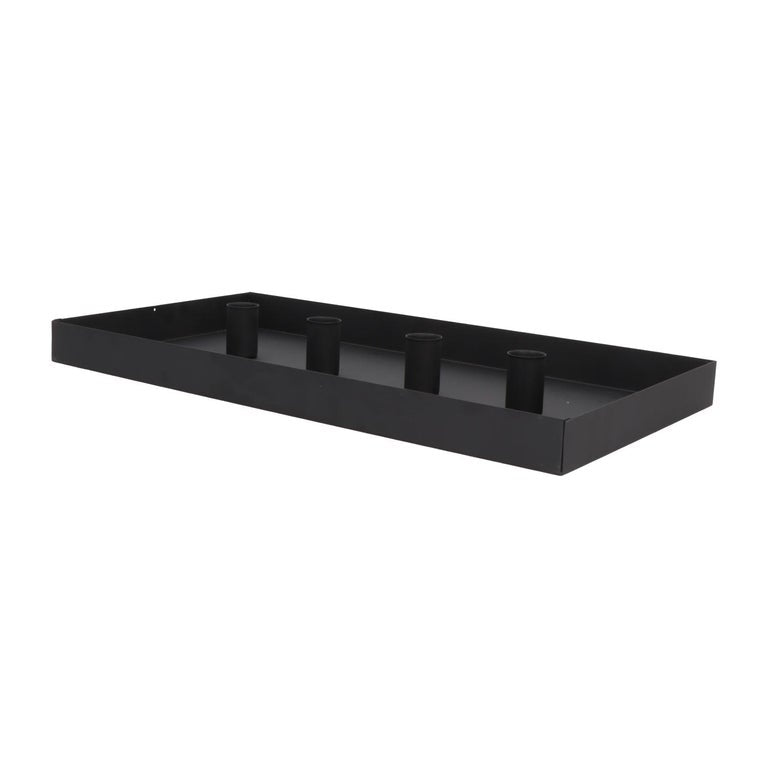 Magnetic candle tray 42x22 cm Matt black Including candle holders